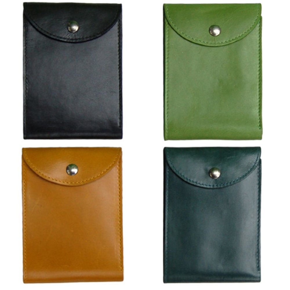 Leather Bifold Wallet With Snap Closure